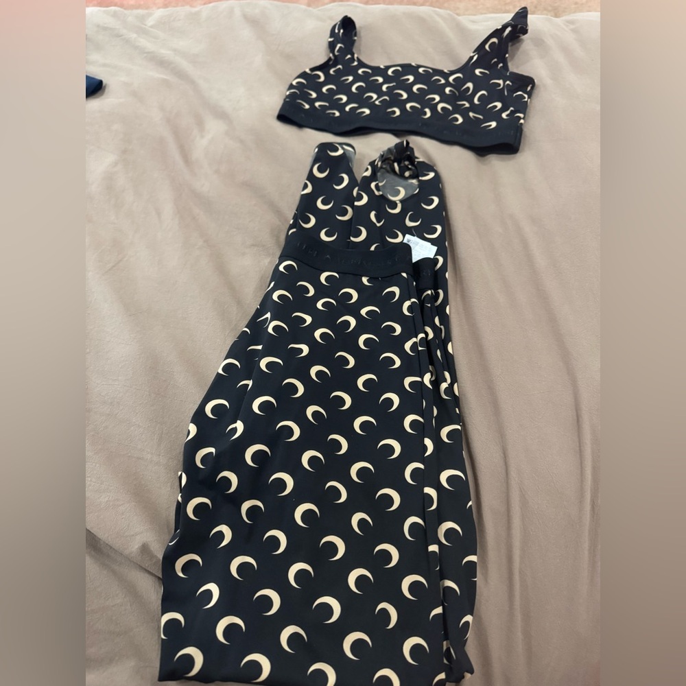 Marine Serre Black and Cream Moon Patterned Fabric